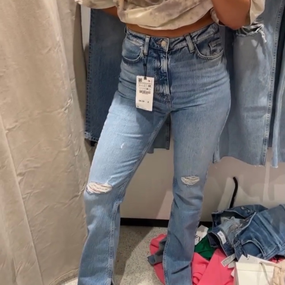 Zara High Rise Flared Slim Fit Jeans
